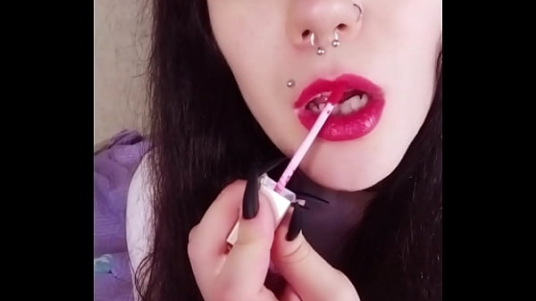 Backstage of a hot brunette