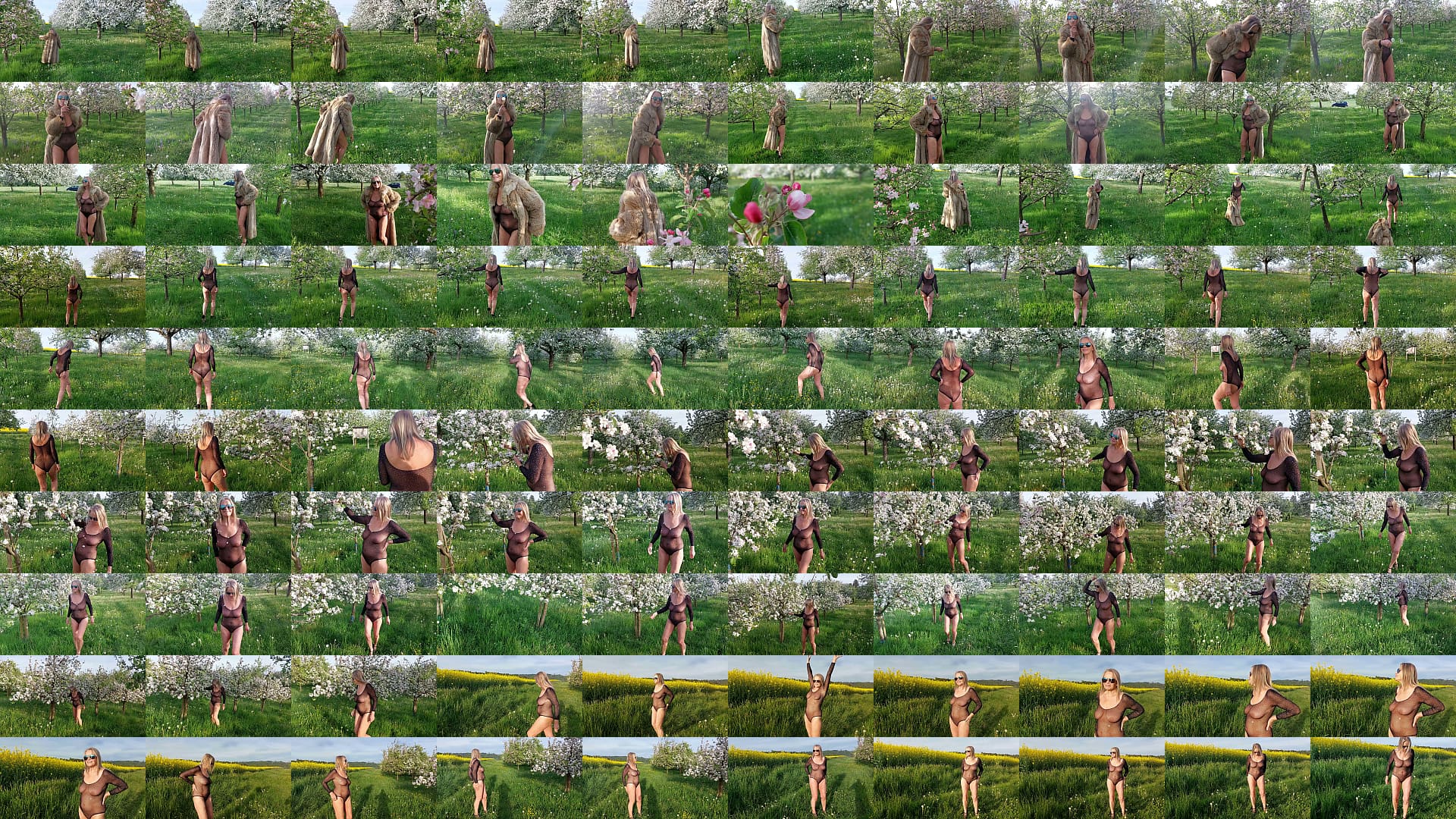 A mature woman is walking around outside in a see-through bodysuit! 预览图