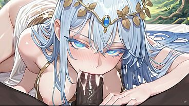 ゴージャスなエルフ、アルビス・セルフォートが、良いエルフの尻軽女のようにあなたのペニスを崇拝します - Wistoria AI