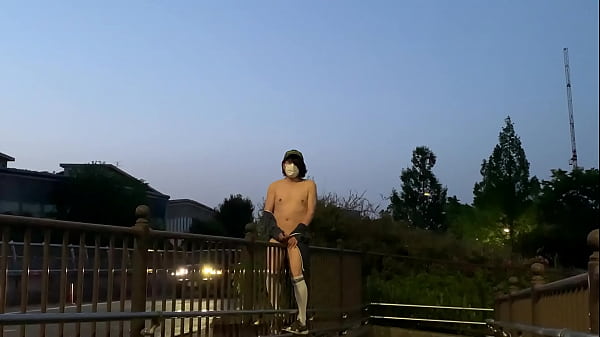 Download Video - 女装子まゆちゃんは股間への刺激がやめられず全裸になって明け方の道路わきの柵にまたがって腰を振って刺激を楽しんでいる
