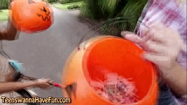 Real costumed teen sucks