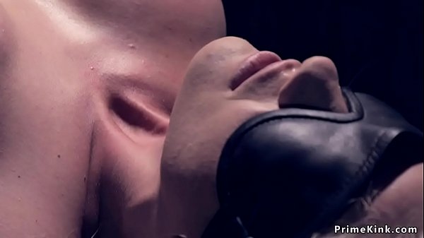 Locked in metal device blonde anal toyed