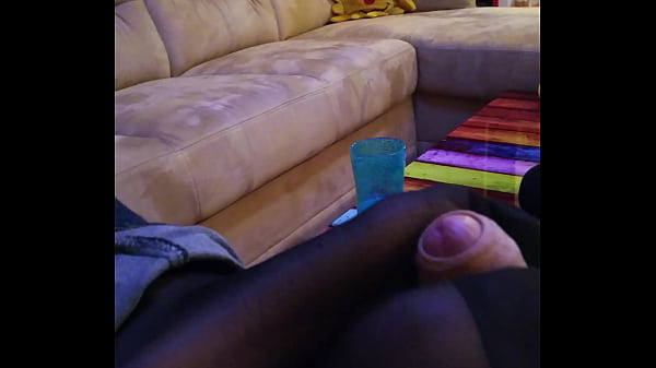 homemade footjob with black stockings