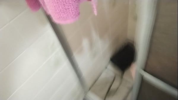 My naughty husband caught me in the shower and made me suck his hard cock