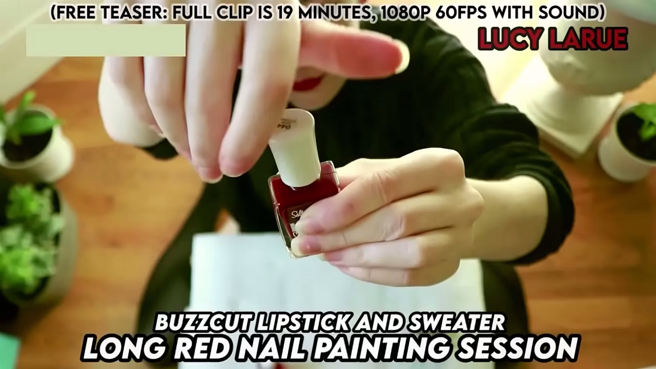 &quot_Buzzcut Lipstick and Sweater Long Red Nail Painting Session&quot_