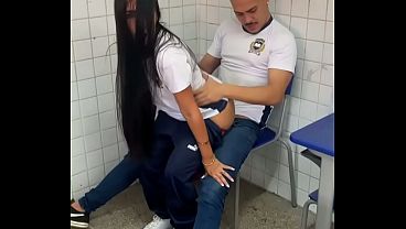 A young 18-year-old girl was seen playing around, sitting on her school friend's penis without a condom in the classroom during recess at a school in Fortaleza, and the video ended up online.