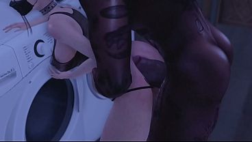 Evelyn's exposed ass gets instant anal, Second Life