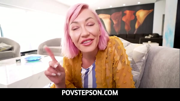 PovStepSon  -  Big Tits MILF Step Mom With Pink Hair Seduces Stepson POV - Adira Allure