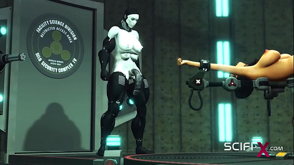 Sci fi sex machine a super sexy brunette gets fucked by humanoid robot shemale