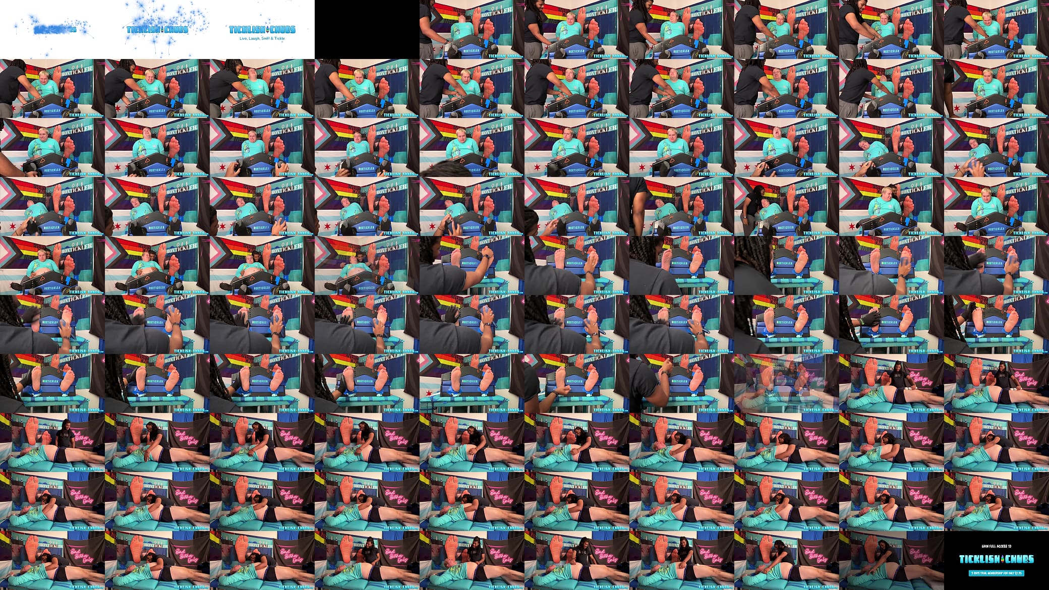 Black amateur tickle torments his restrained chubby dom Matt 预览图