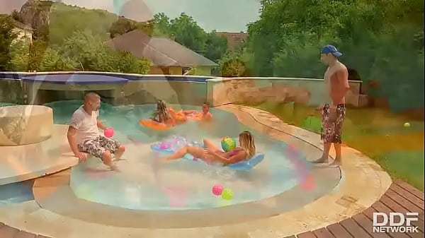 Fantastic Five - Two Babes Fucked By Three Studs At The Pool