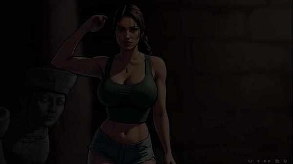 Lara goes to a cave and sits on her friend's dick