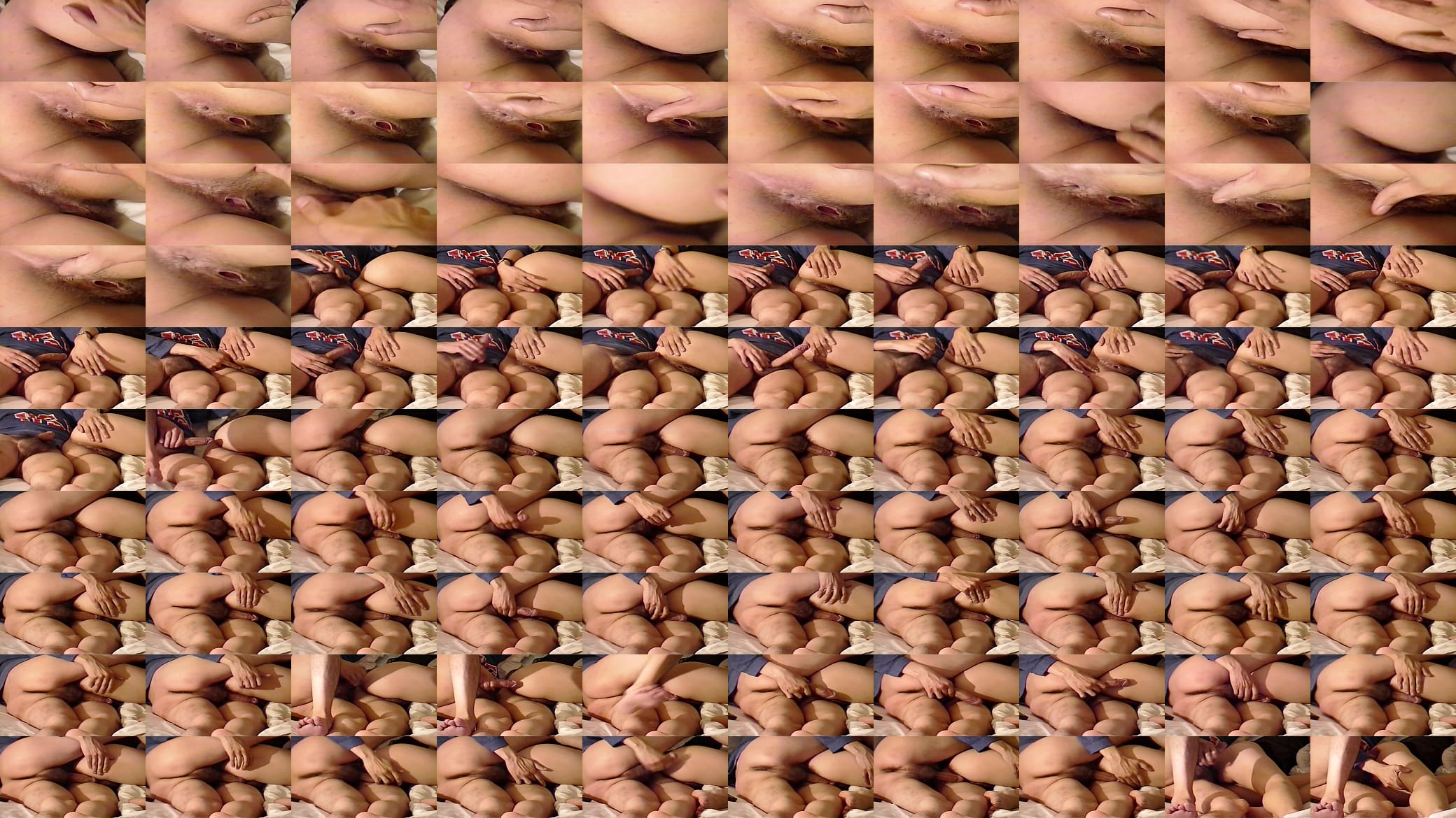 I enjoy the ass, anus and hairy pussy of a Latina wife, 58-year-old while, I jerk off and I pass my cock all over her wonderful ass 预览图