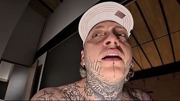 Accompanying my wife to work, she had rough sex with a tattooed actor - BTS