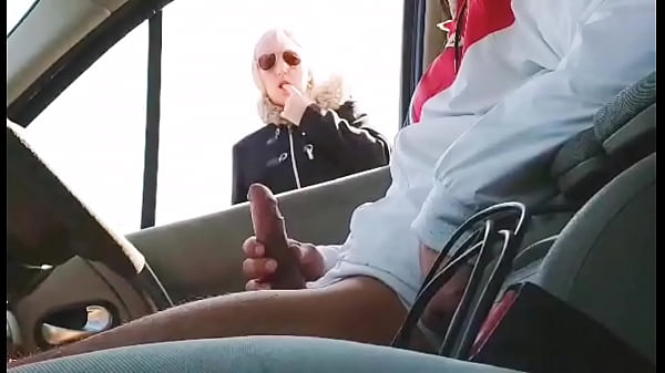 I jerked my cock in a way, this young lady drops her boyfriend to watch