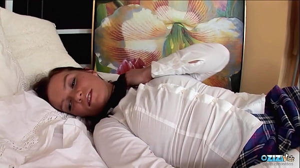 Wearing her uniform always makes this teen with pigtails aroused and ready for anal pounding
