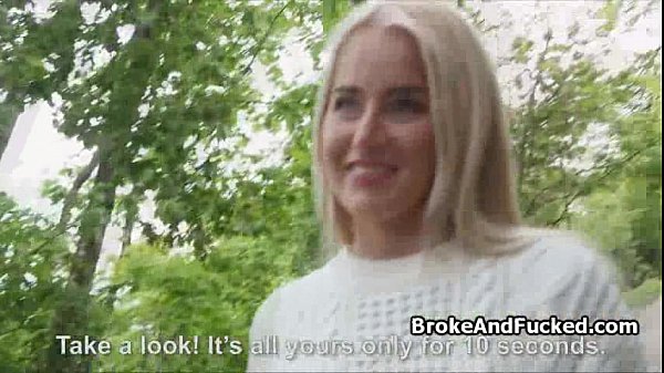 Download Video - Blonde teen fucks for cash in park