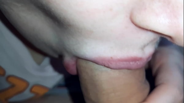 Download Video - Very close-up of a girl doing blowjob early in the morning - cum in mouth from sweet lips and tongue