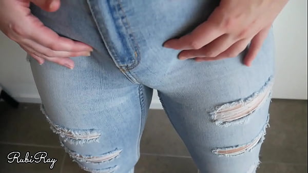 Step Sister begs for cum in her panties and Denim Jeans - Rubiray amateur couple