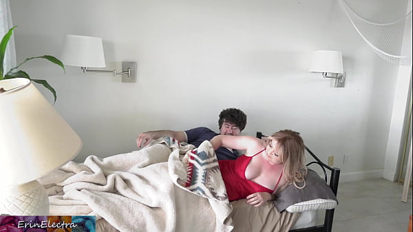 Stepmom shares a single hotel room bed with stepson
