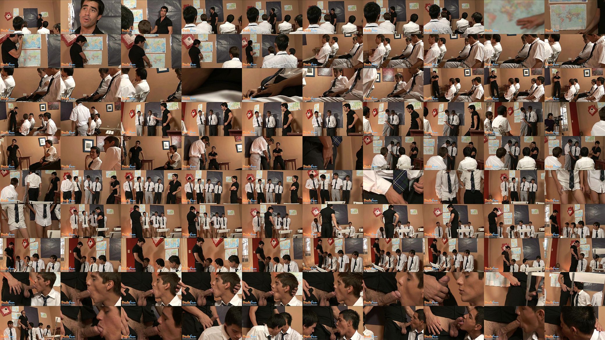 Cute twink students team up to blow their teacher 预览图