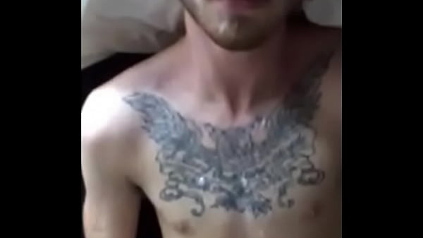 Tattooed twink gets plowed, cums on face