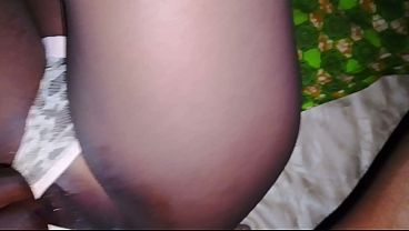 Semen is seeping through her panties. Close-up of insemination of a soft pussy