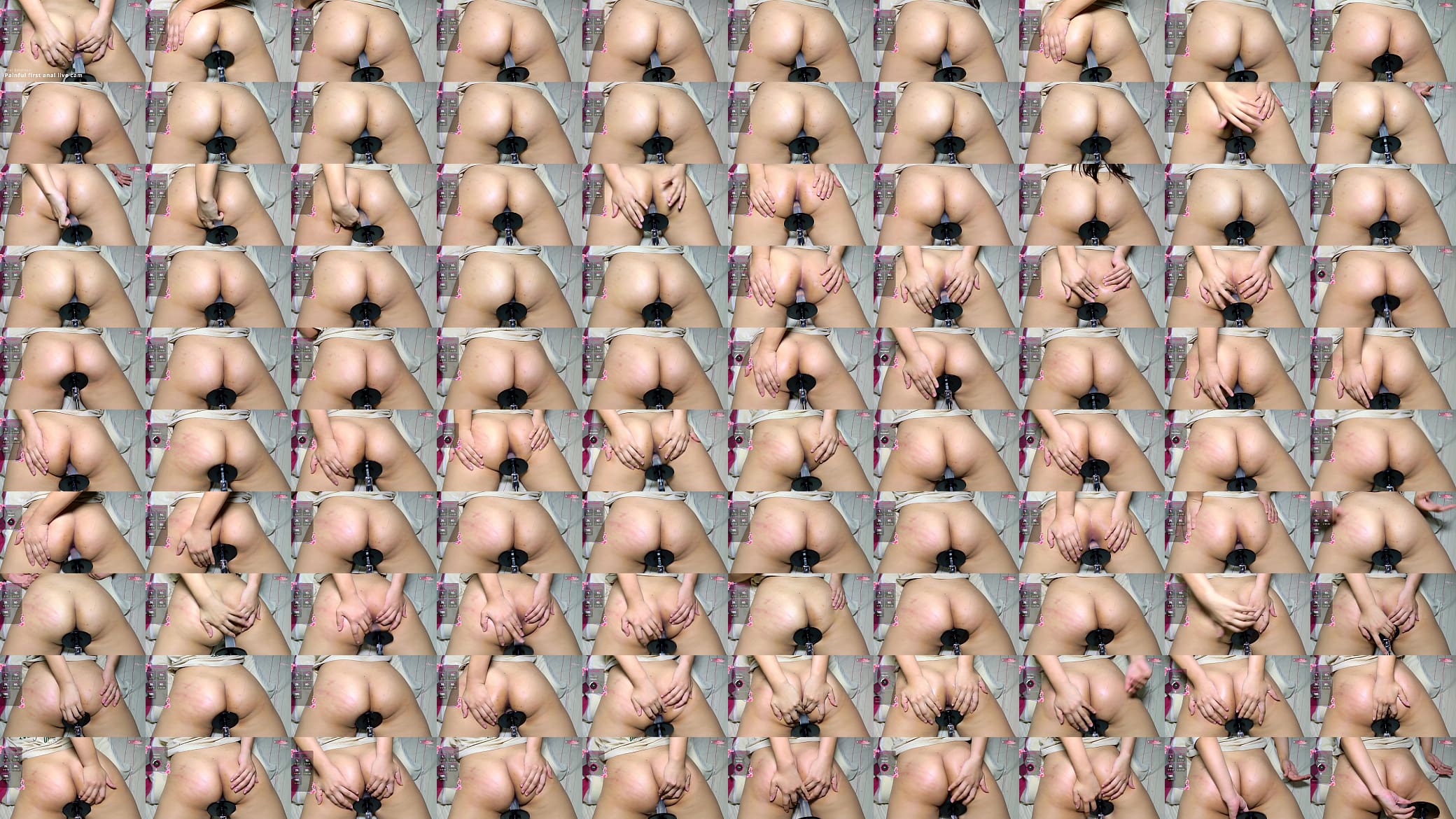 Tina and her first live show of her with a fucking machine that fucks her anus. She is surprised fo the pleasure. Beautiful Latina with big ass and long hair. 预览图