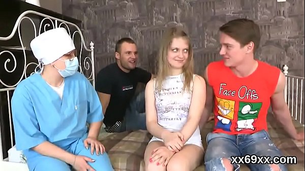 Dude assists with hymen physical and screwing of virgin cutie