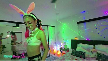 Horny Bunny Babe Christina Sage Rides Hard In Rave Scene!