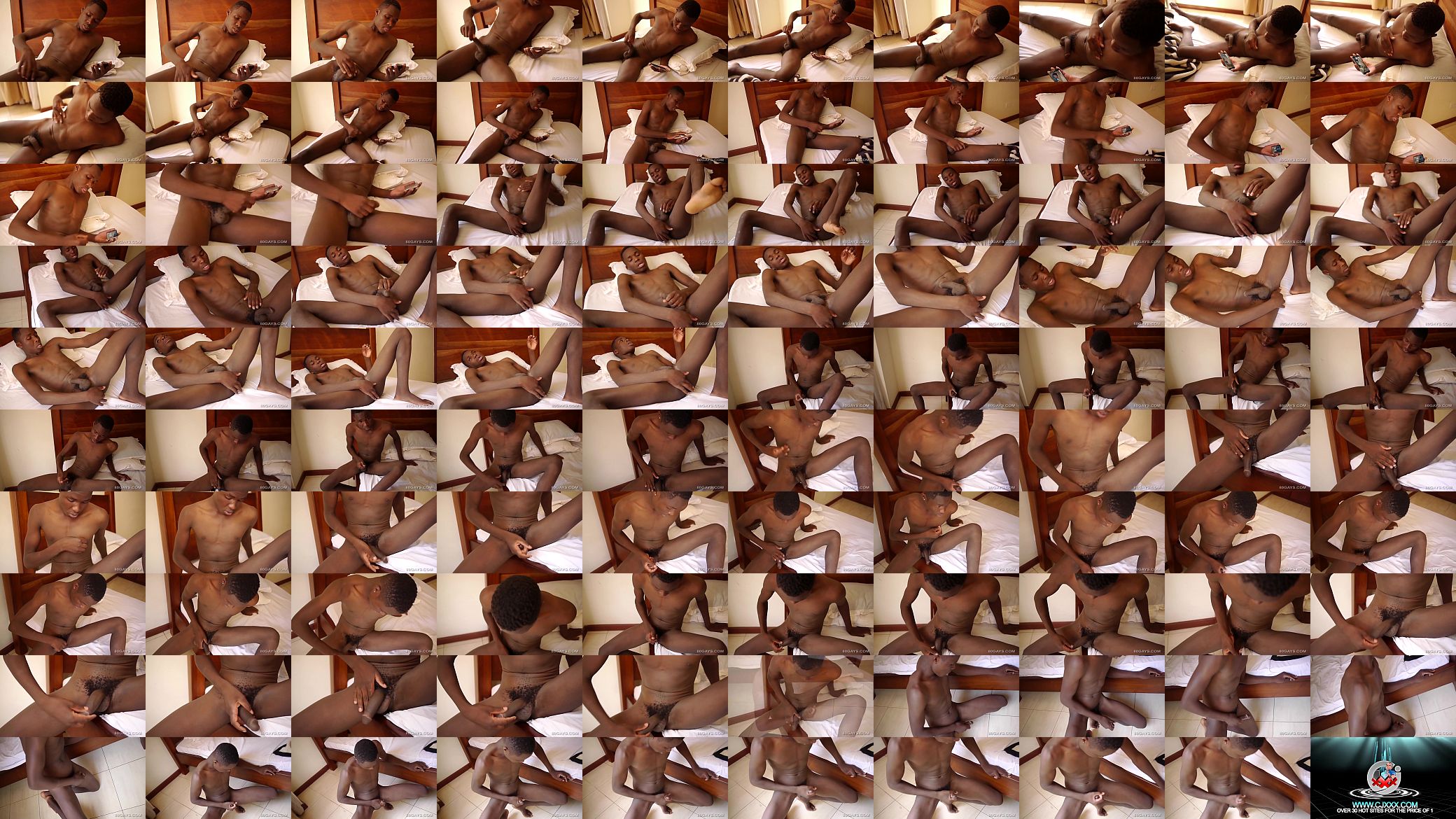 African Twink Kevin Stroking Big Cock 预览图