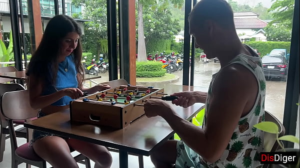 Loser Stepsister Takes Her Cum Facial Outside After Losing Bet