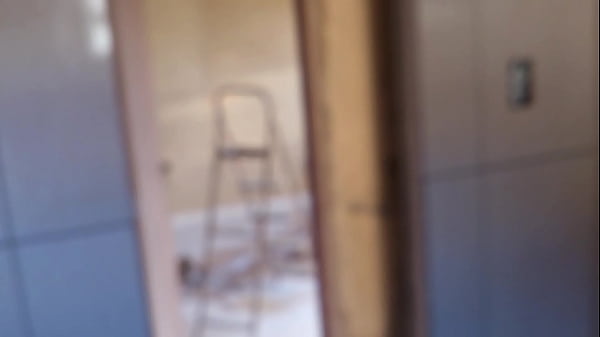 In the bathroom with the construction worker
