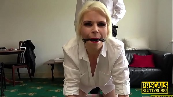 Whipped and gagged mature submissive slut