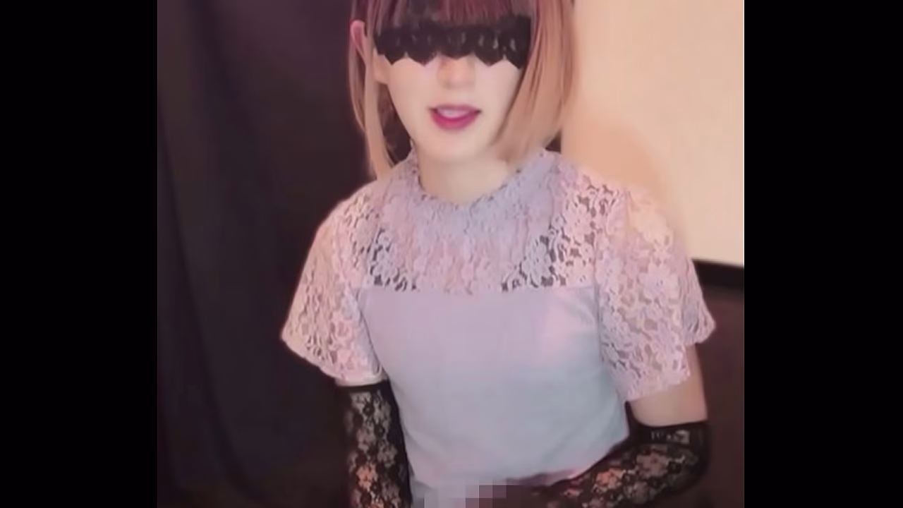 ボブヘアー女装が配信オナニー動画