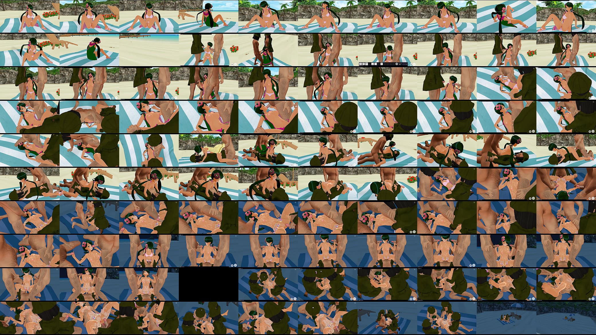 [CM3D2] Pokemon Hentai - Mallow Gangbanged at the Beach 预览图
