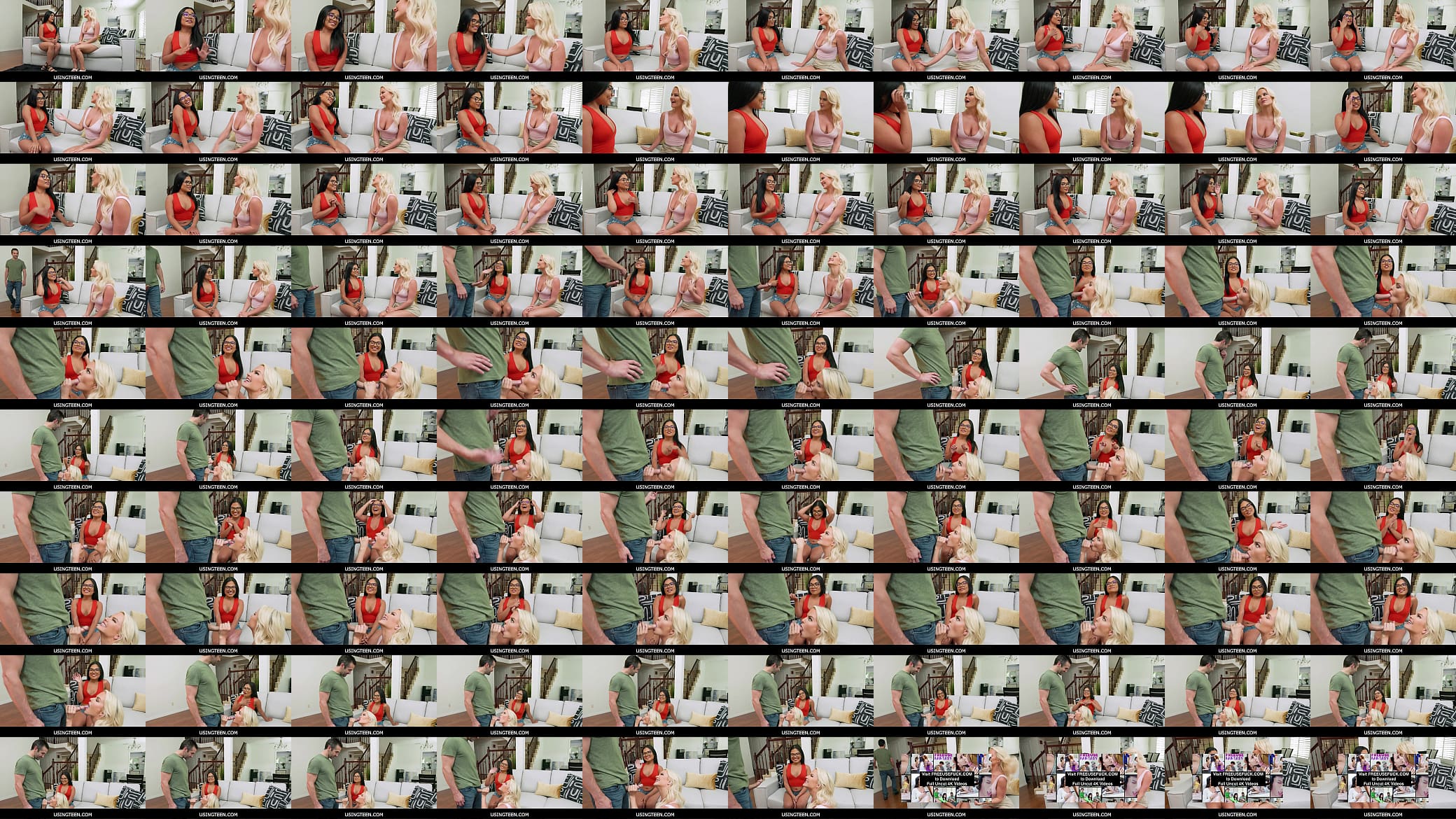 Usingteen - Two Hot Chicks Summer Col &amp; Slimthick Vic Share Cock While Doing House Chores 预览图