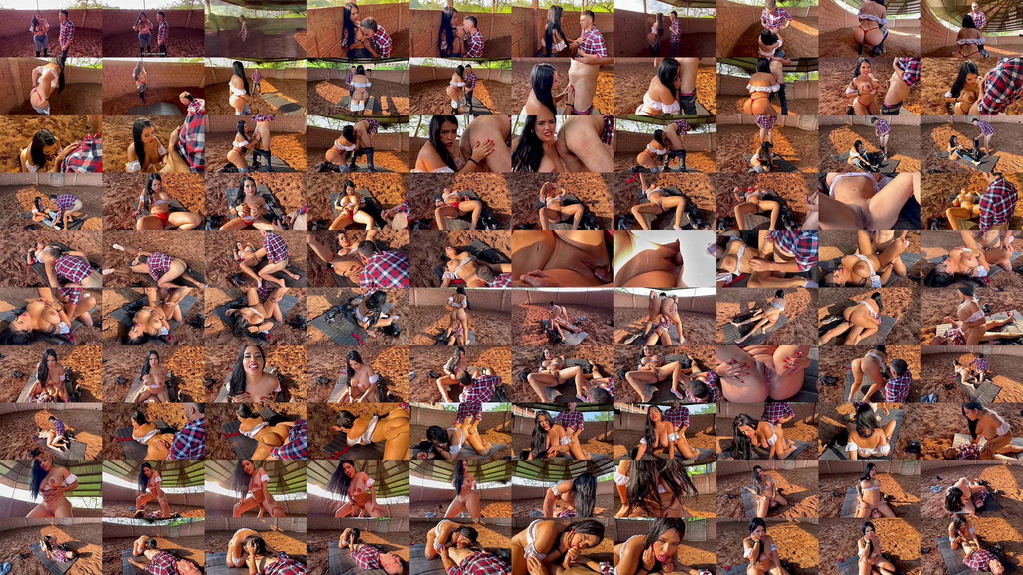 Colombian BBW with giant tits and ass fucks a cowboy in the barn, outdoor sex and squirt! Lalucero 预览图