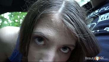 Cute Long Hair Big Eyes Exposes Skinny Body Then Sucks Photographer