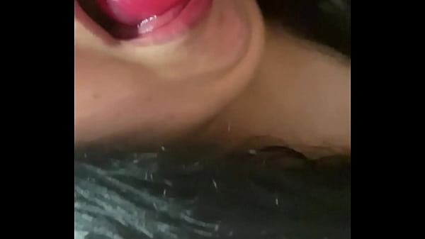 Dildo sucking with my tits out!
