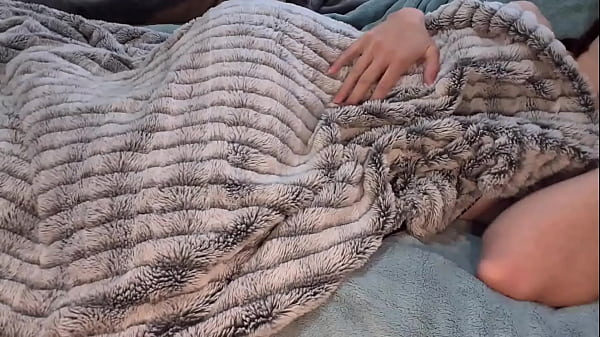 white girl fucks her toy wrapped in soft fleece blankets