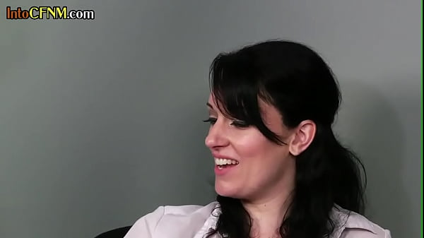 CFNM secretaries wank small cock colleague in office