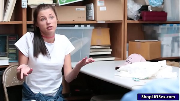 Cute teen theft gives a blowjob and screwed by LP officer