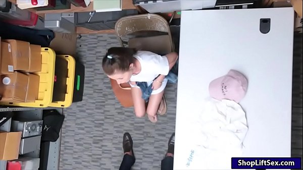 Cute teen theft gives a blowjob and screwed by LP officer