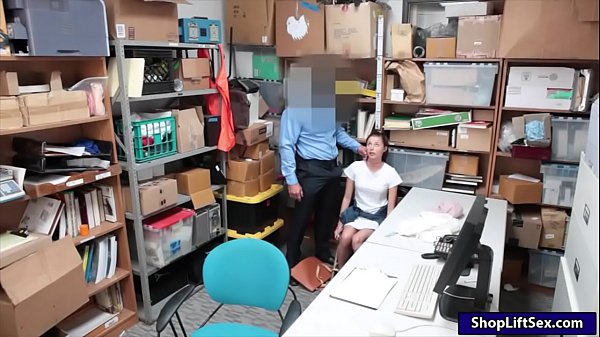 Cute teen theft gives a blowjob and screwed by LP officer