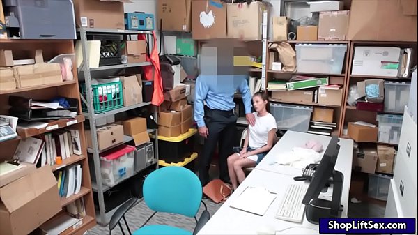 Cute teen theft gives a blowjob and screwed by LP officer