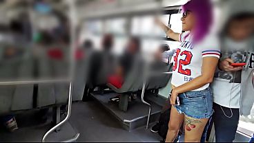 Groping a Mexican woman in a miniskirt on the Metrobus