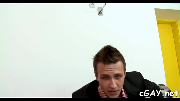 Pretty flower lad is giving hunk a nasty blowjob