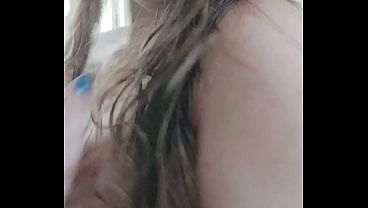 bbw blonde play with huge tits pillow hump begging for cum