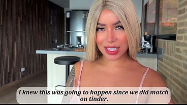 Tinder match ends in wild sex and cum on my tits - real amateur